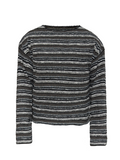 JCAESAR Striped Knit Drop Shoulder Long Sleeve - jcaesarclo