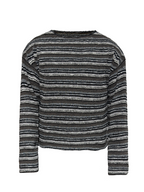 JCAESAR Striped Knit Drop Shoulder Long Sleeve - jcaesarclo
