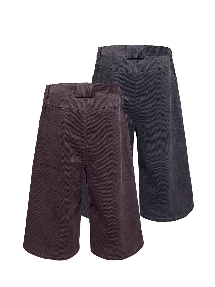 Jcaesar High-GSM Pure Cotton Stripe Corduroy Fabric Capri Pants