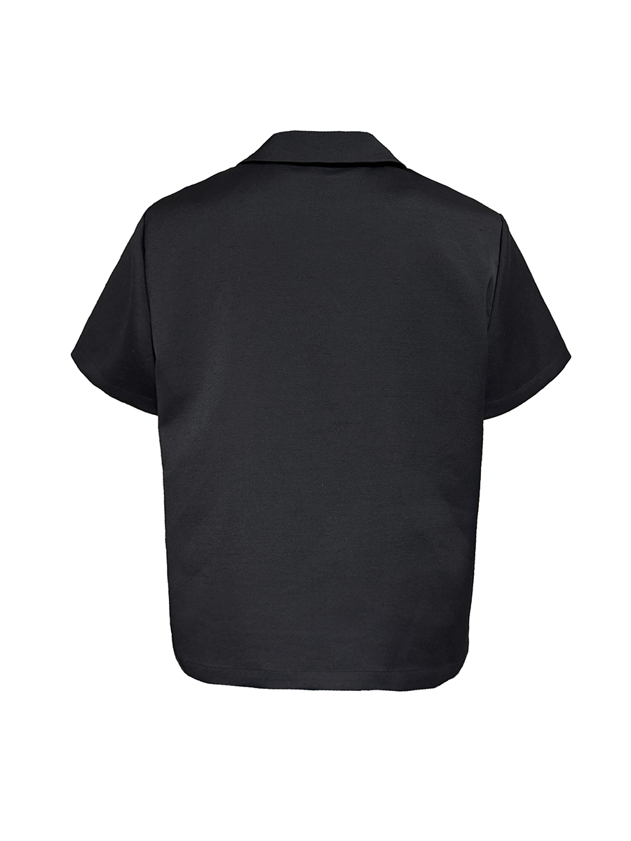 Jcaesar C-Shaped Button Short-Sleeved Shirt - jcaesarclo