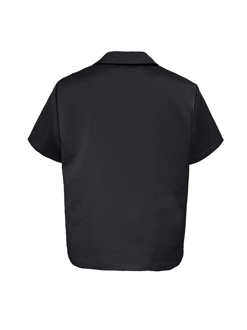 Jcaesar C-Shaped Button Short-Sleeved Shirt - jcaesarclo