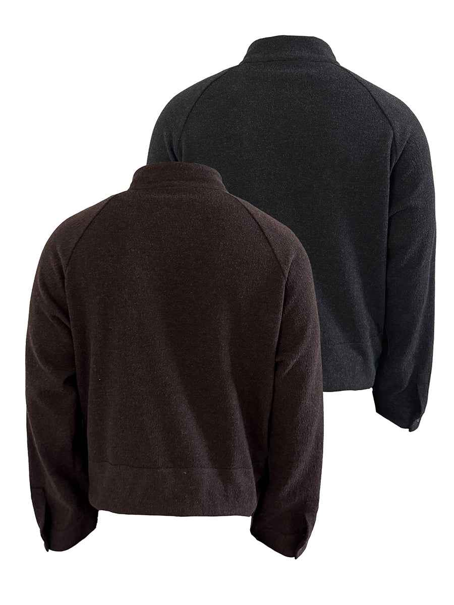 JCAESAR Buckle Strap Raglan Harrington Jacket