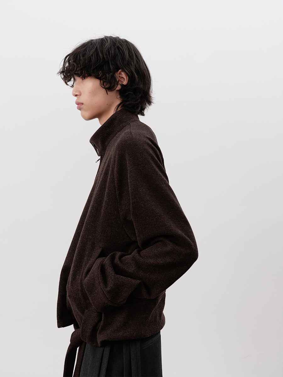 JCAESAR Buckle Strap Raglan Harrington Jacket