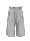 Jcaesar Bubble Pleated Checkered Flower Bud Capri Pants - jcaesarclo