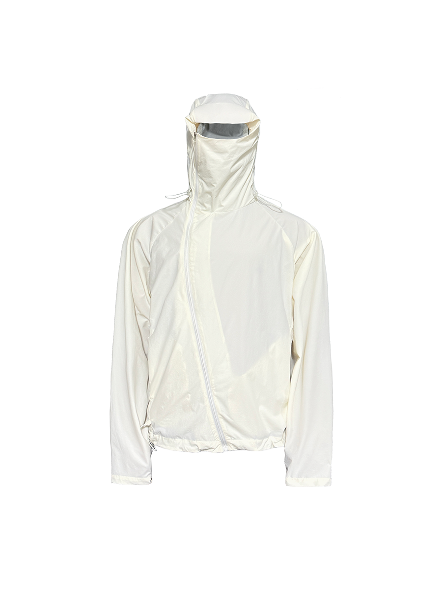 Jcaesar Slanted Zipper Sun-Protective Jacket with Face Screen - jcaesarclo