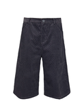 Jcaesar High-GSM Pure Cotton Stripe Corduroy Fabric Capri Pants - jcaesarclo
