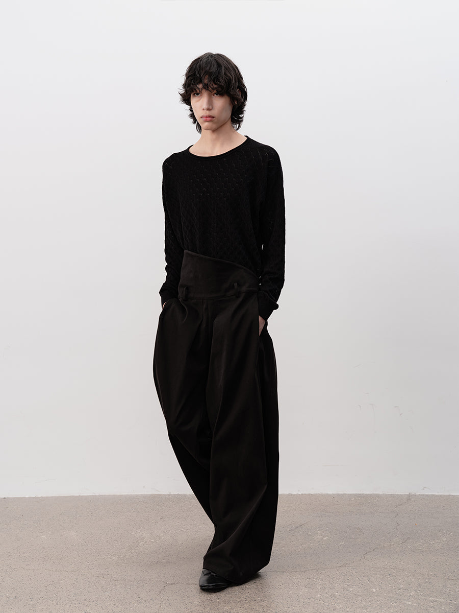 JCAESAR Cut-Out Diamond Pattern Long Sleeve