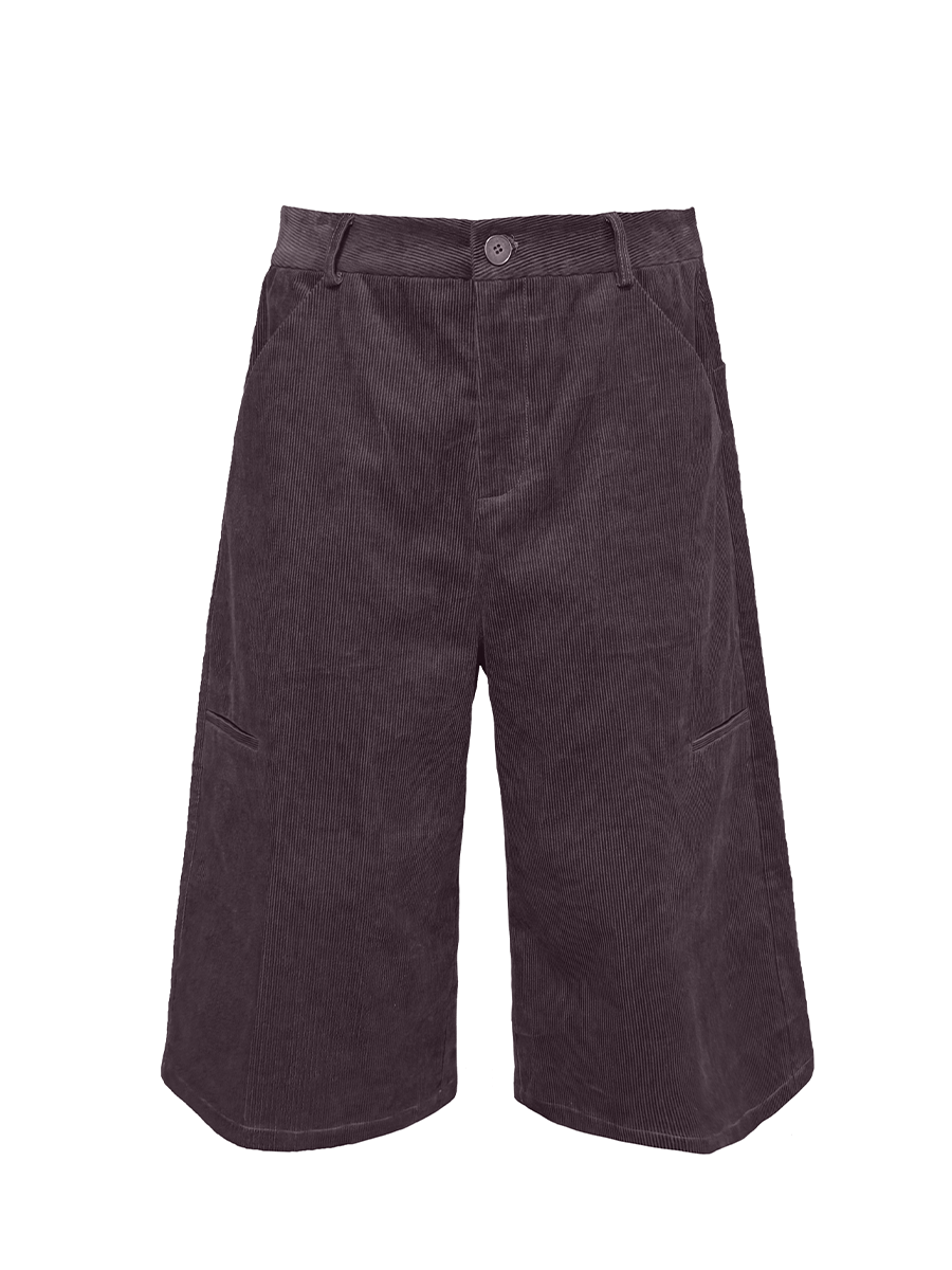 Jcaesar High-GSM Pure Cotton Stripe Corduroy Fabric Capri Pants