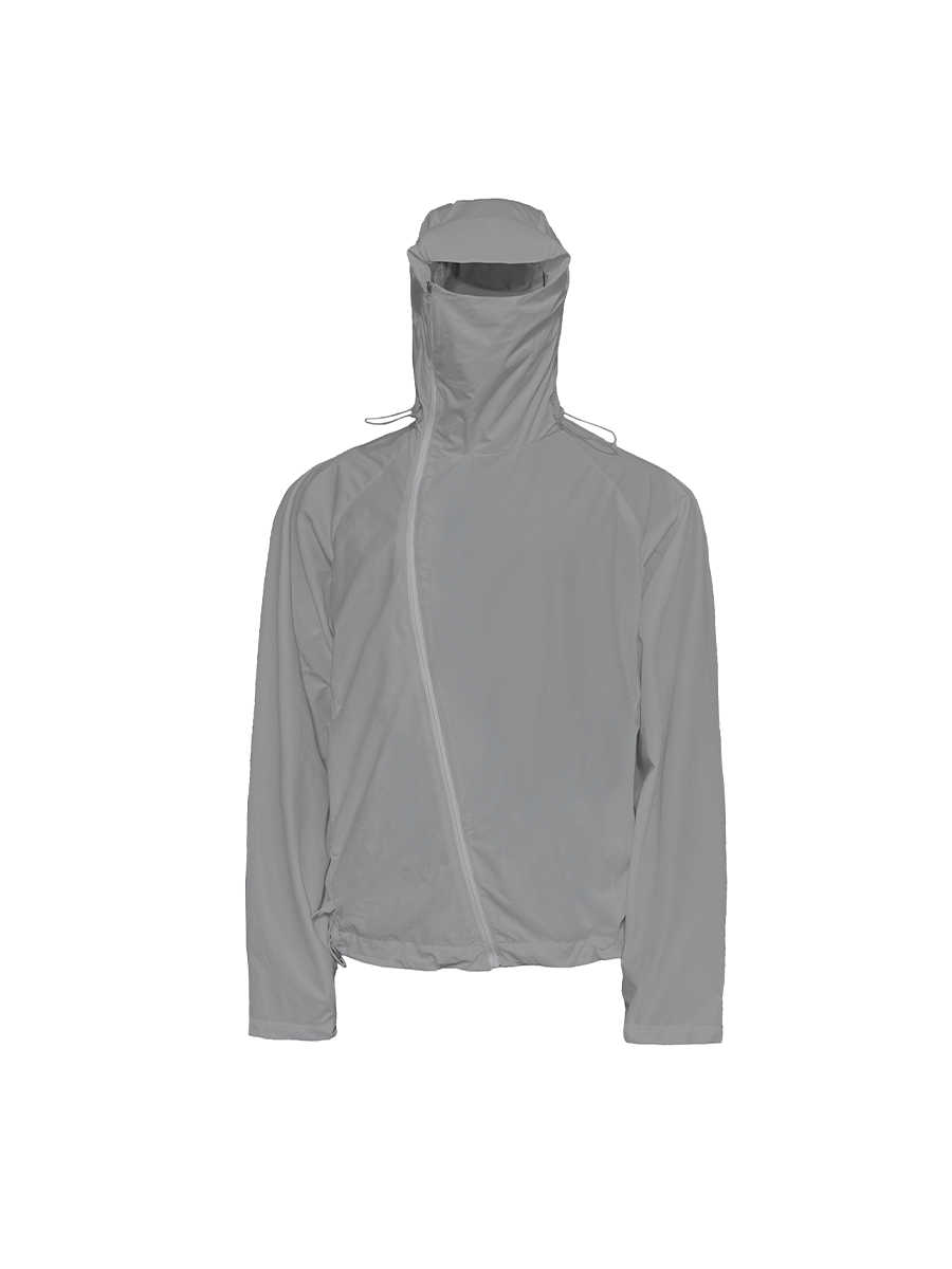 Jcaesar Slanted Zipper Sun-Protective Jacket with Face Screen - jcaesarclo