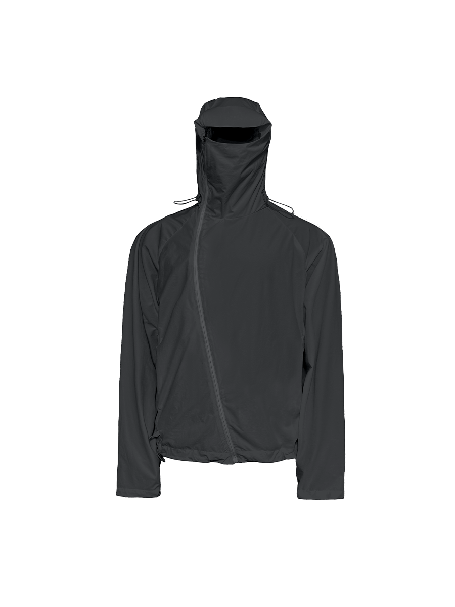 Jcaesar Slanted Zipper Sun-Protective Jacket with Face Screen - jcaesarclo