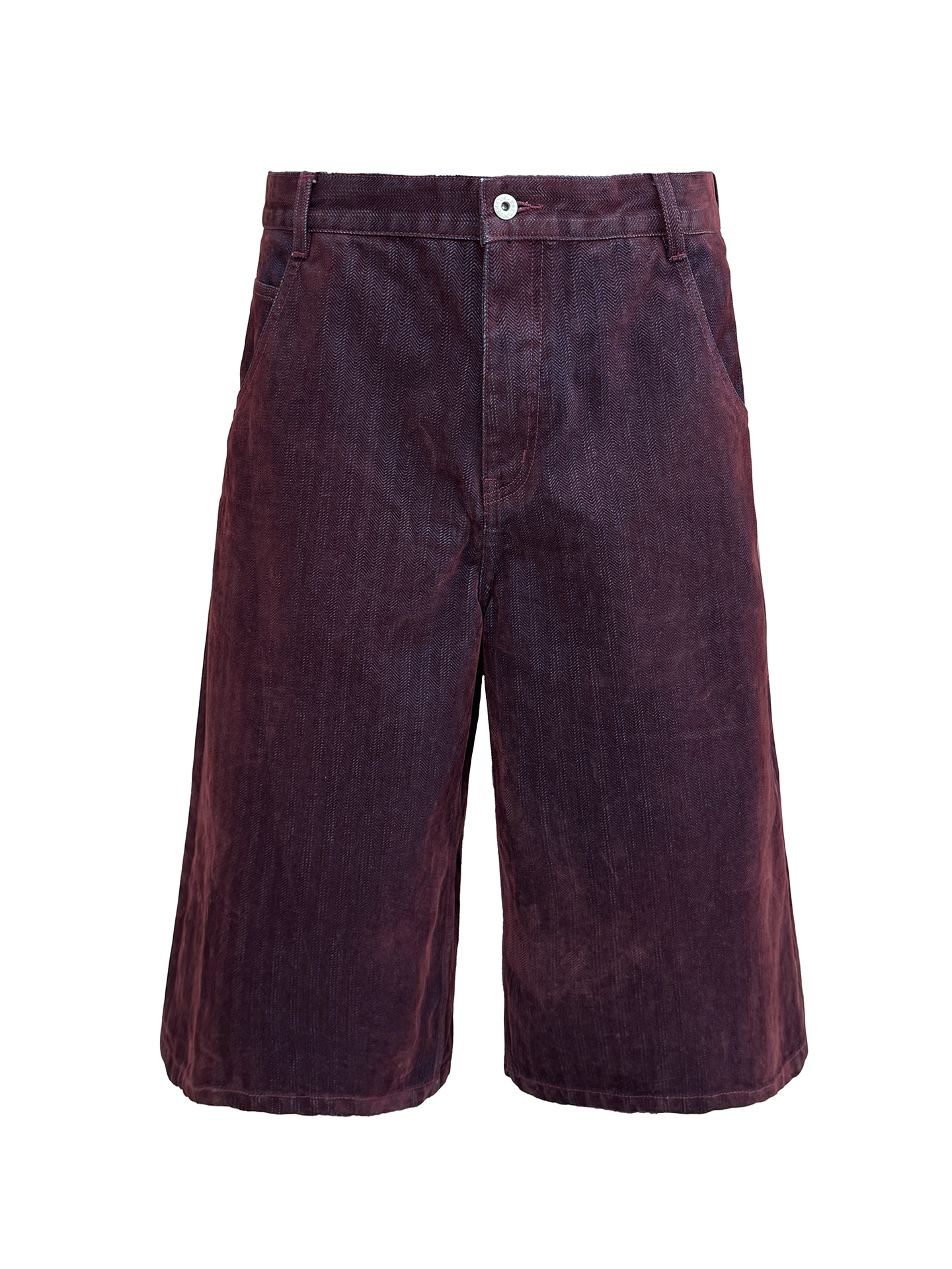 JCAEASAR Distressed herringbone corduroy cropped pants