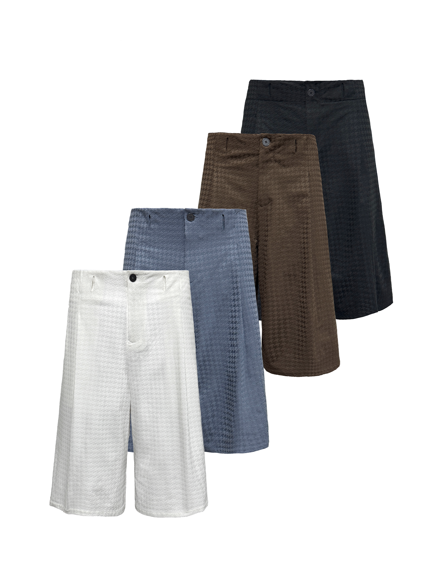 JCAESAR Houndstooth Pleated Cropped Pants