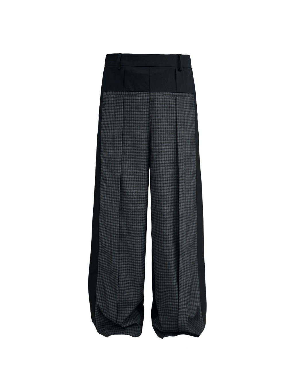 JCAESAR Plaid Matrix Color-Block Straight-Leg Pants