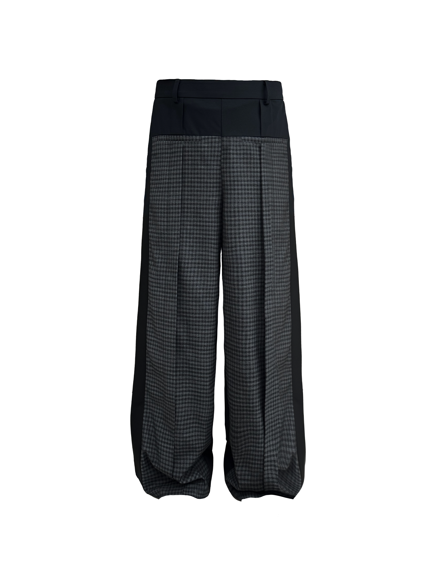 JCAESAR Plaid Matrix Color-Block Straight-Leg Pants