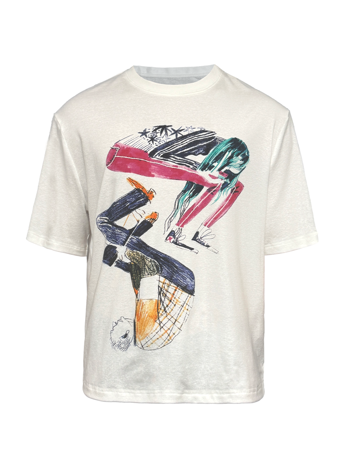 JCAESAR Tai Chi Squat Graphic Short‑Sleeve Tee