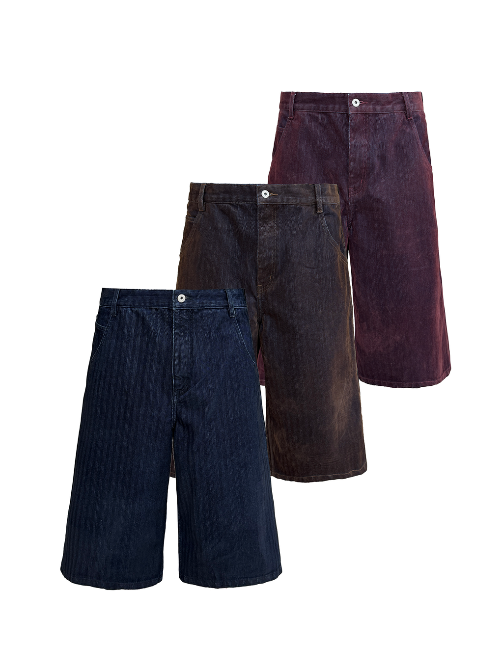 JCAEASAR Distressed herringbone corduroy cropped pants