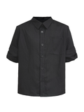 JCAESAR Tencel‑Linen Rolled‑Hem Vein‑Pattern Shirt