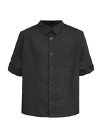 JCAESAR Tencel‑Linen Rolled‑Hem Vein‑Pattern Shirt