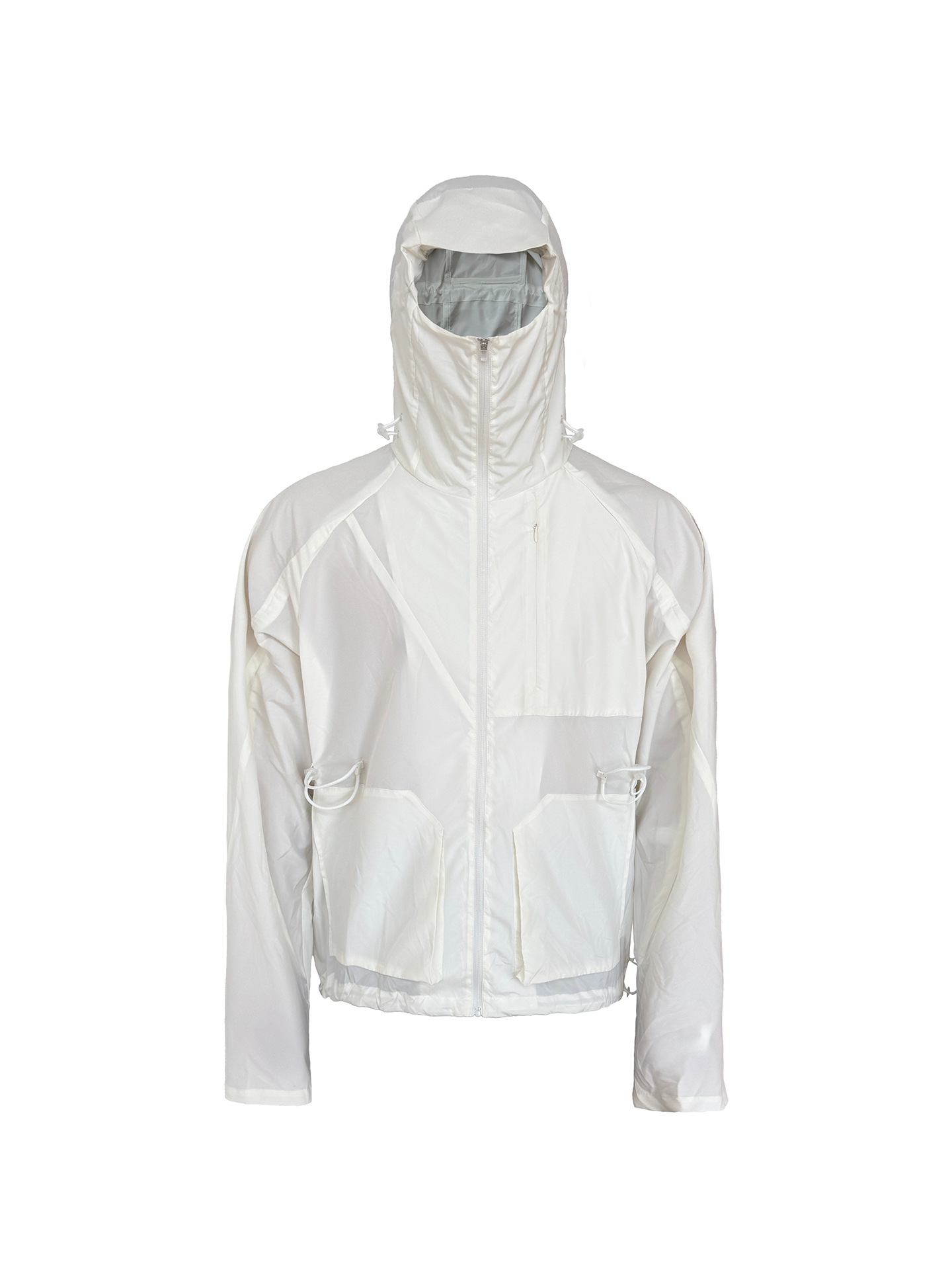 JCAESAR Hooded Sun‑Protection Jacket with Square Patch Pockets 