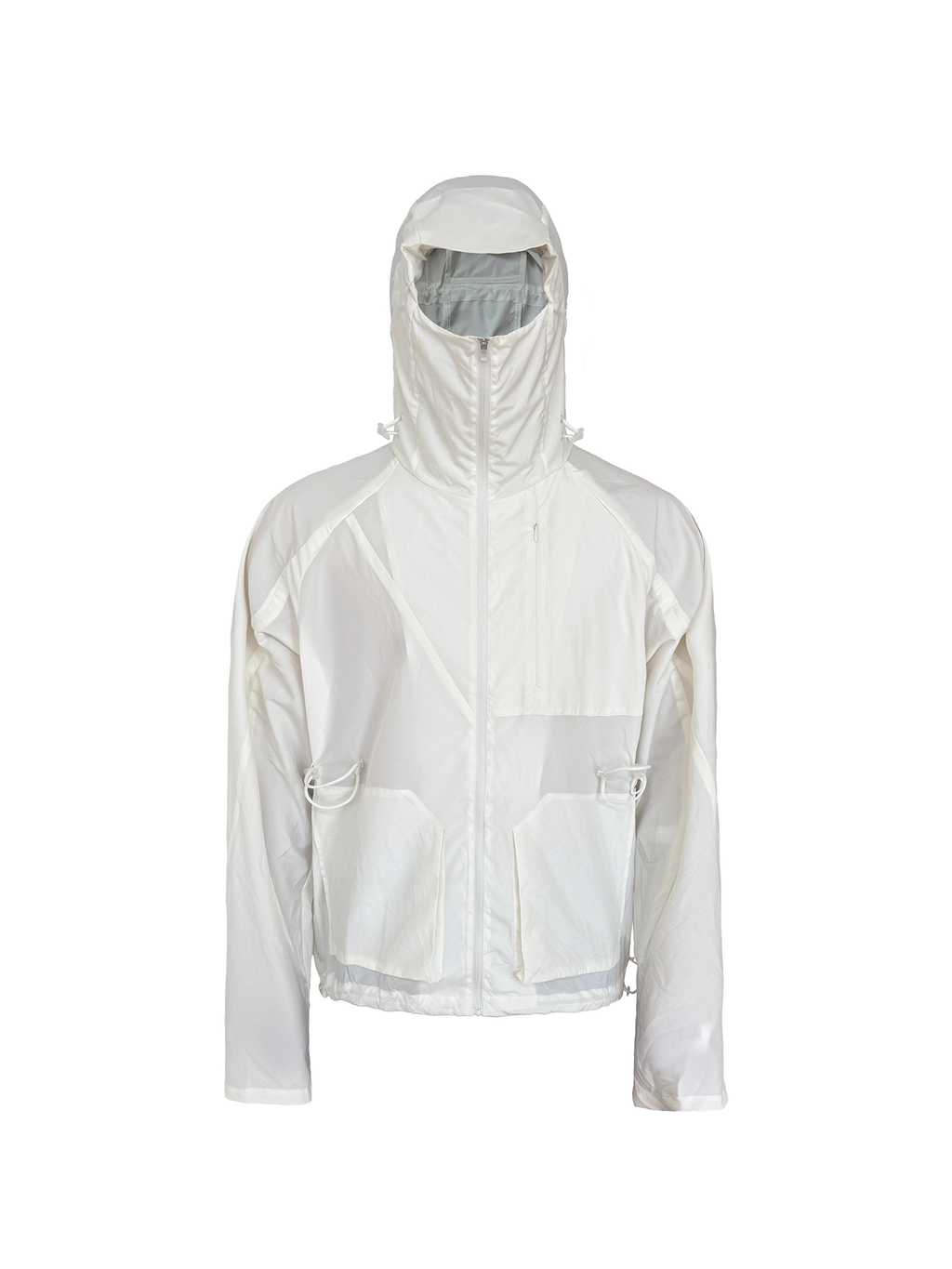 JCAESAR Hooded Sun‑Protection Jacket with Square Patch Pockets