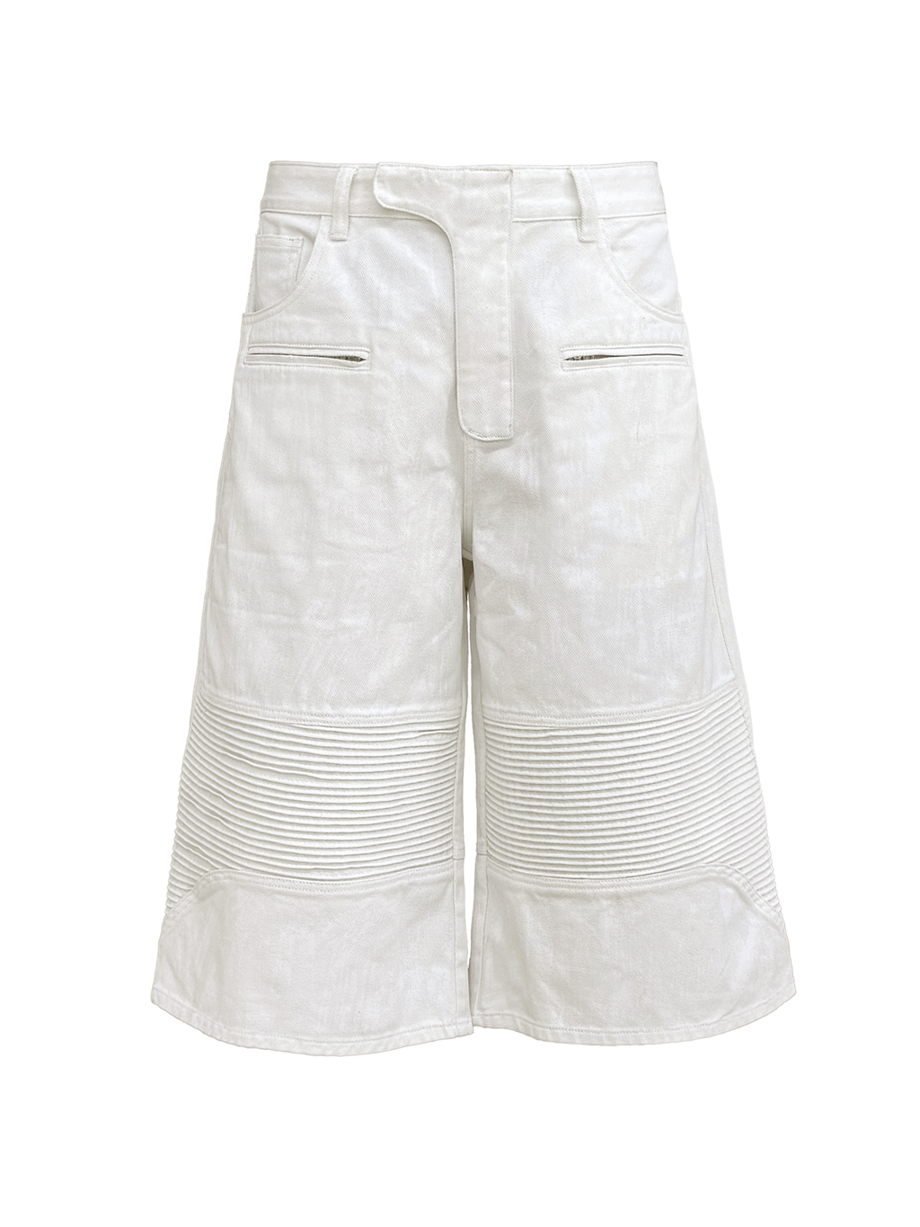JCAESAR Coated Utility Moto Cropped Pants – Wide Fit Workwear Capri Trousers