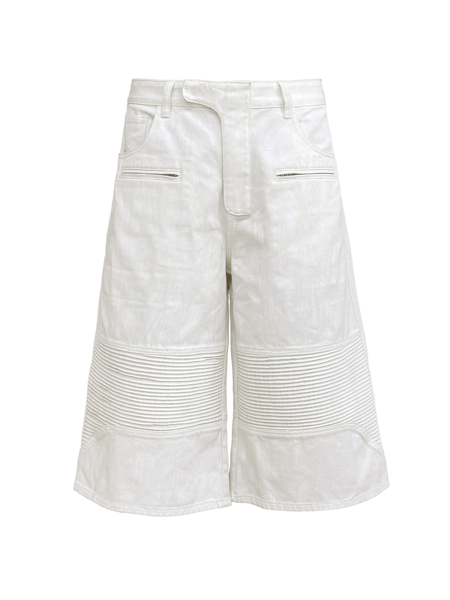 JCAESAR Coated Utility Moto Cropped Pants – Wide Fit Workwear Capri Trousers