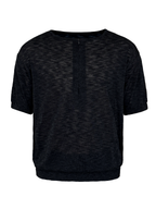 JCAESAR Half‑Zip Slub‑Texture Short‑Sleeve Top