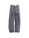 JCAESAR Armored‑style striped trousers with curved side panels