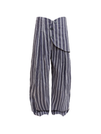 JCAESAR Armored‑style striped trousers with curved side panels