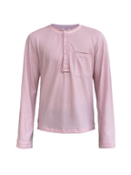 JCAESAR Rolled Edge Henley Collar Long Sleeve Tee