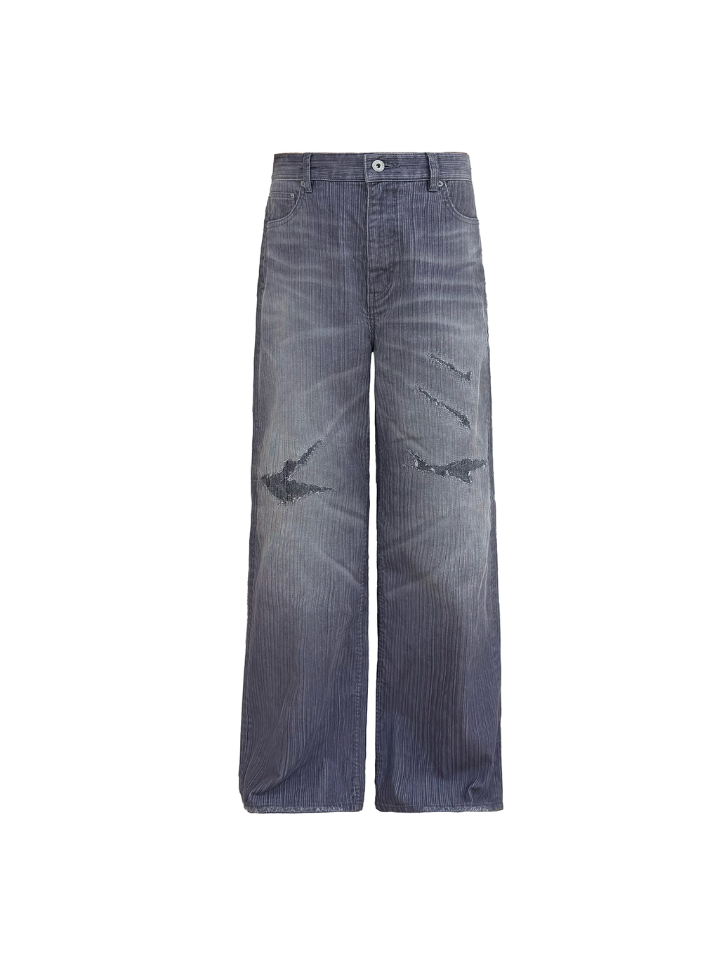 JCAESAR Washed distressed striped denim jeans