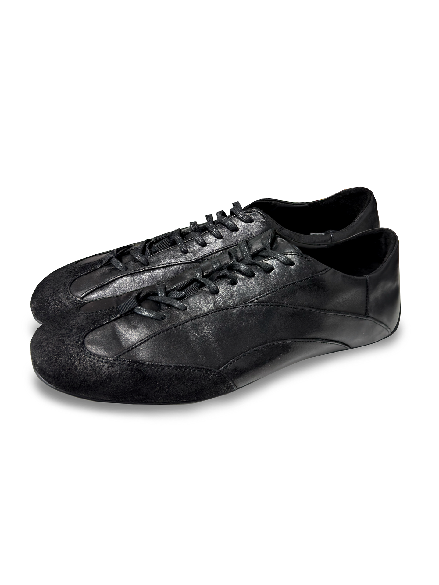 JCAESAR Washed Horse‑Leather Derby Sneakers