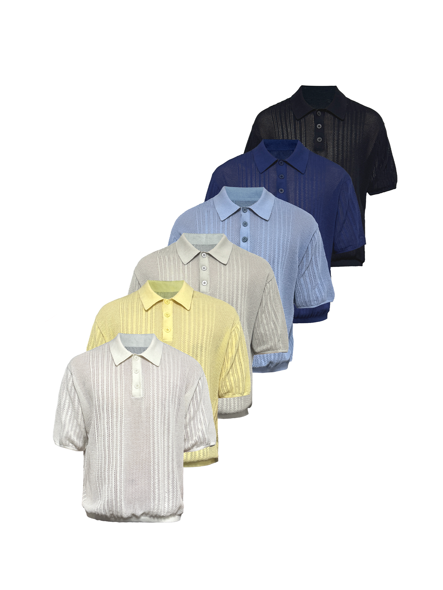 JCAESAR Cut‑Out Ribbed Polo‑Collar Short‑Sleeve Top - jcaesarclo