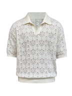 JCAESAR Hollow‑leaf patterned short‑sleeve knit shirt