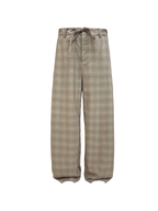 JCAESAR Checkered drawstring trousers with subtle grid pattern