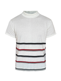 JCAEASAR Black-and-red striped turtleneck knit tee