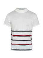 JCAEASAR Black-and-red striped turtleneck knit tee