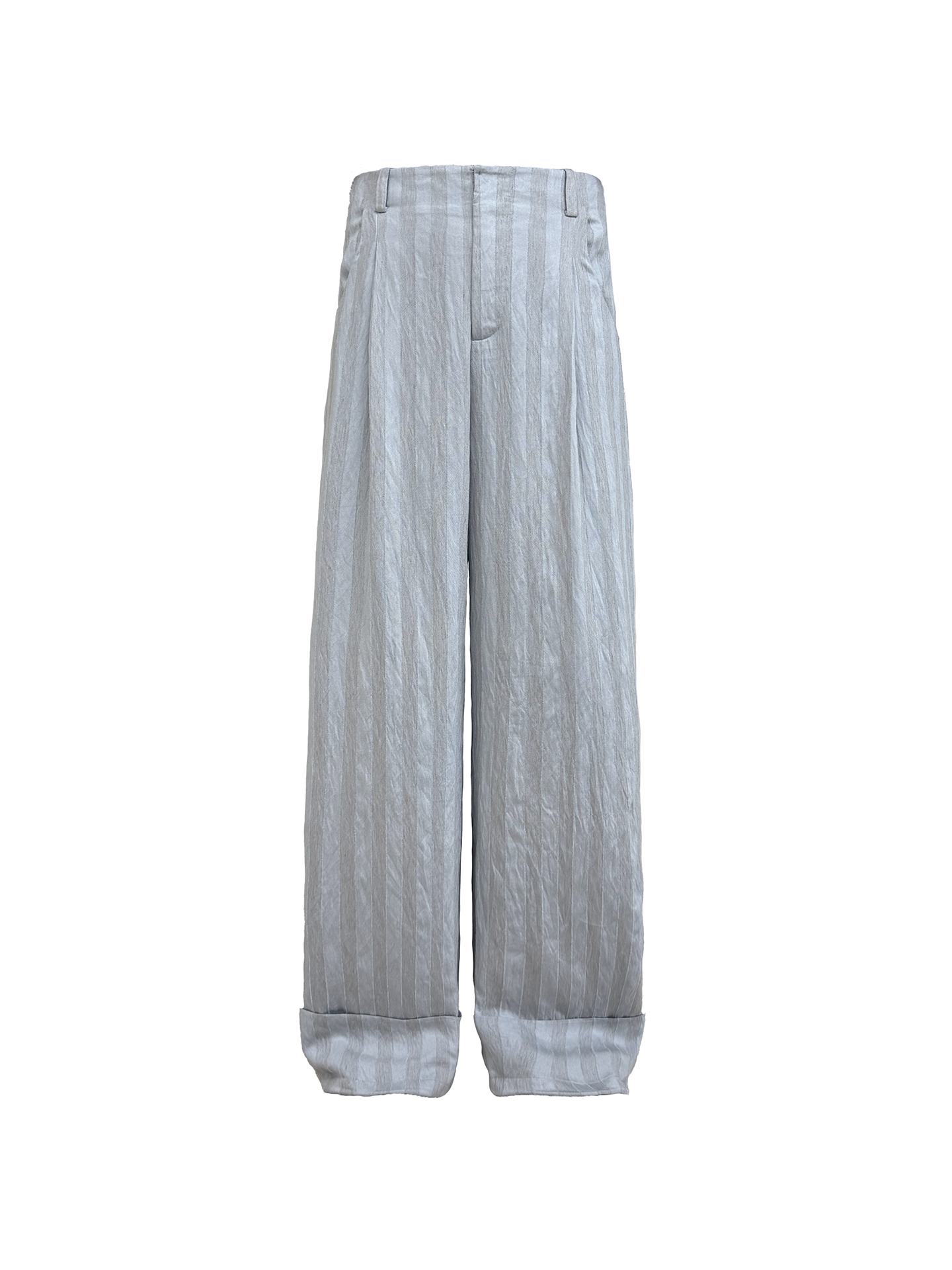 JCAESAR Dark Pinstripe Drawstring Cuffed Black Cargo Pants