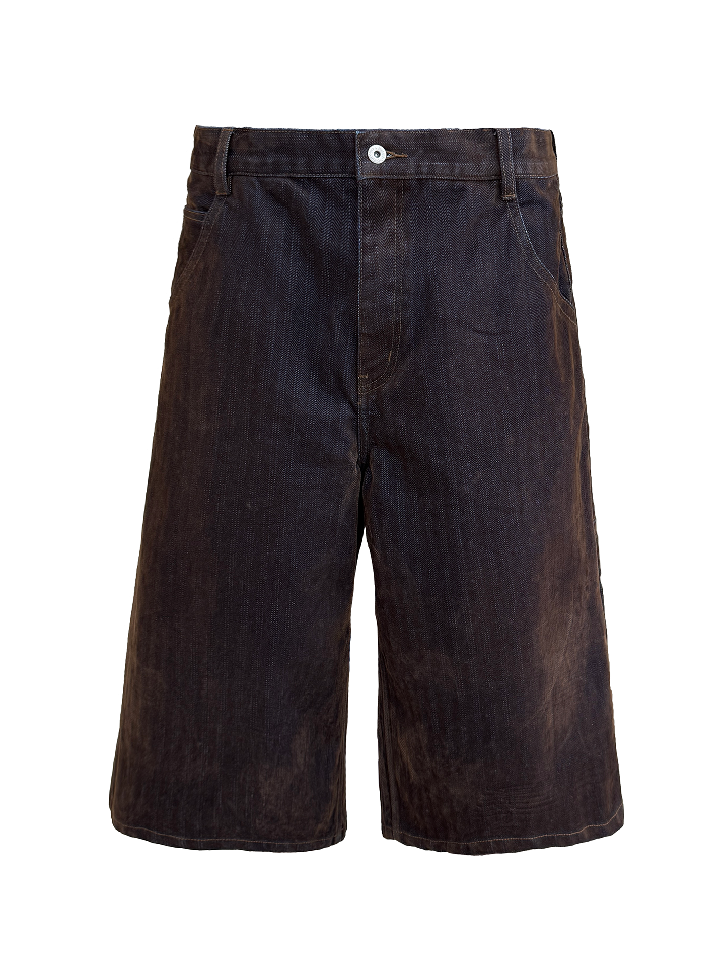 JCAEASAR Distressed herringbone corduroy cropped pants