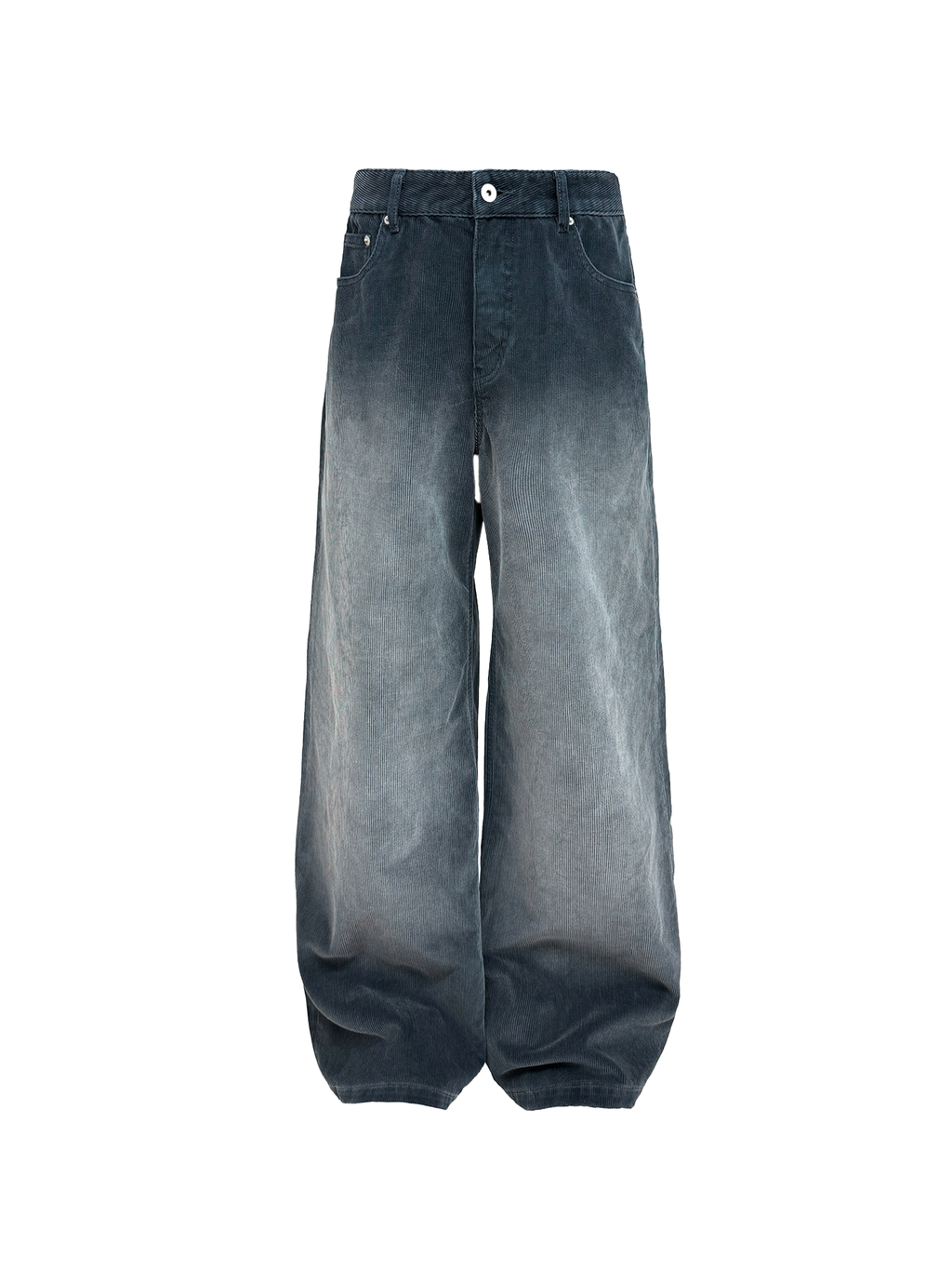 JCAESAR Washed corduroy pants with distressed finish in smog grey