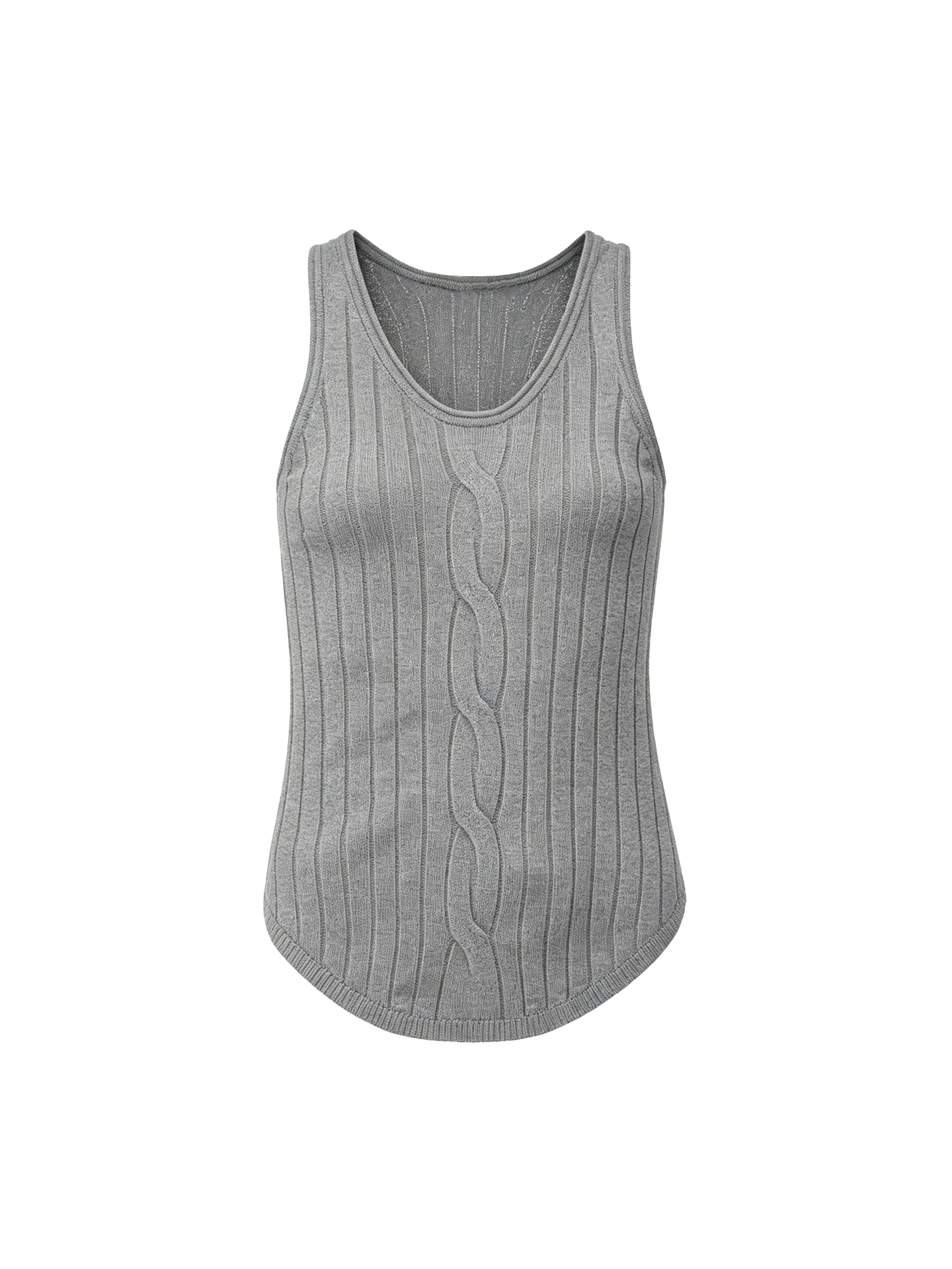 JCAESAR WOMEN Waist‑shaped cable‑knit fitted tank