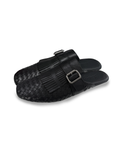 JCAESAR Woven Tassel Monk‑Strap Leather Slides