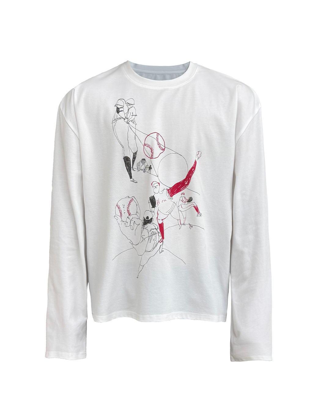 JCAESAR Baseball battle‑print long‑sleeve shirt