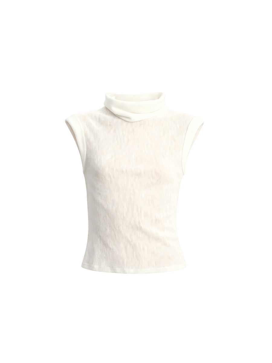 JCAESAR WOMEN Draped Cowl‑Neck Folded‑Hem Tee