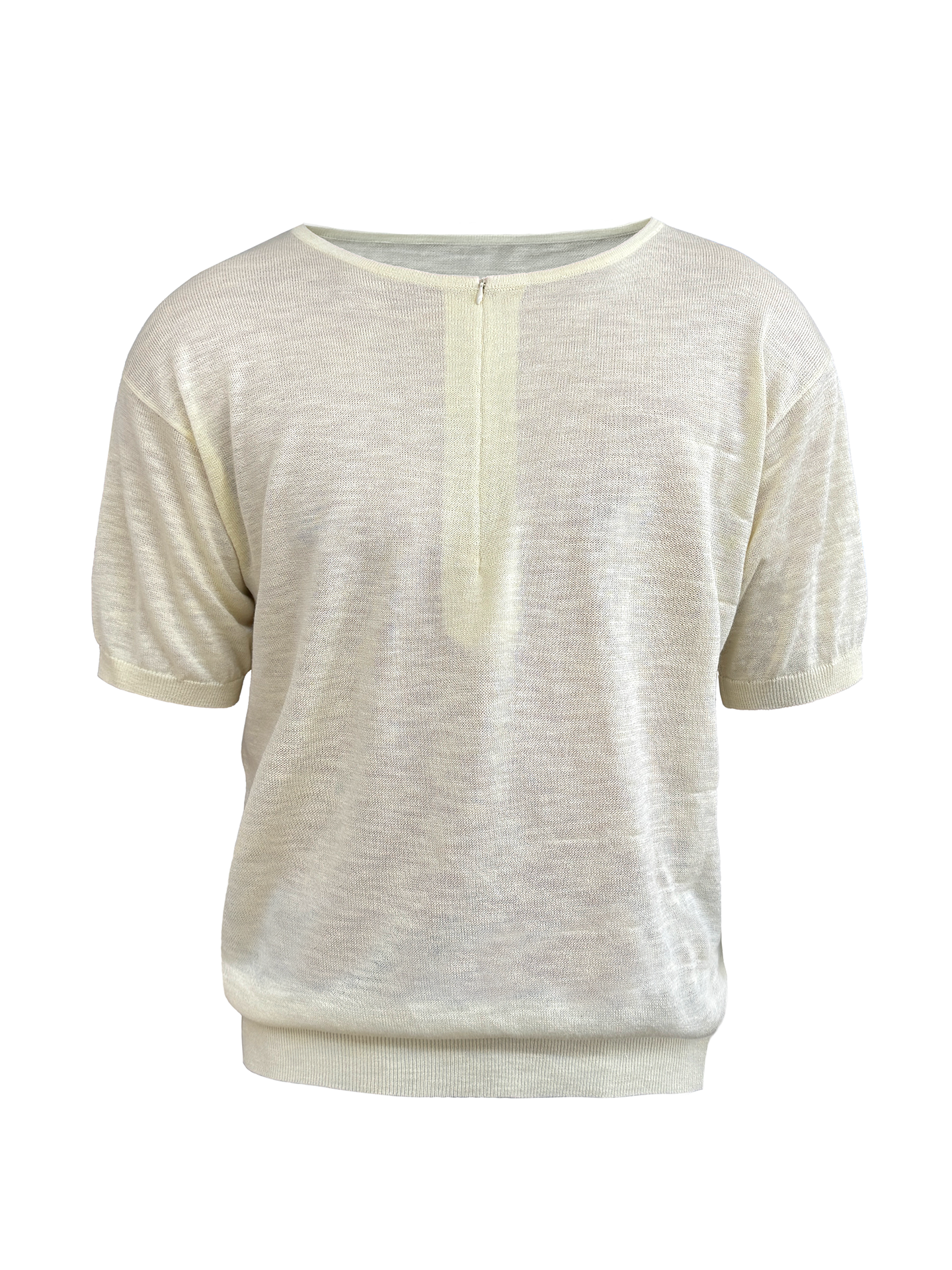 JCAESAR Half‑Zip Slub‑Texture Short‑Sleeve Top
