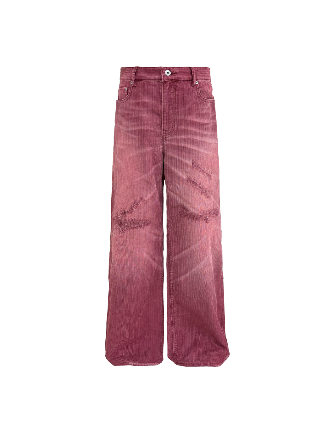 JCAESAR Washed distressed striped denim jeans