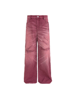 JCAESAR Washed distressed striped denim jeans