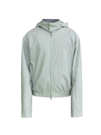 JCAESAR  Dusky‑green striped hooded jacket