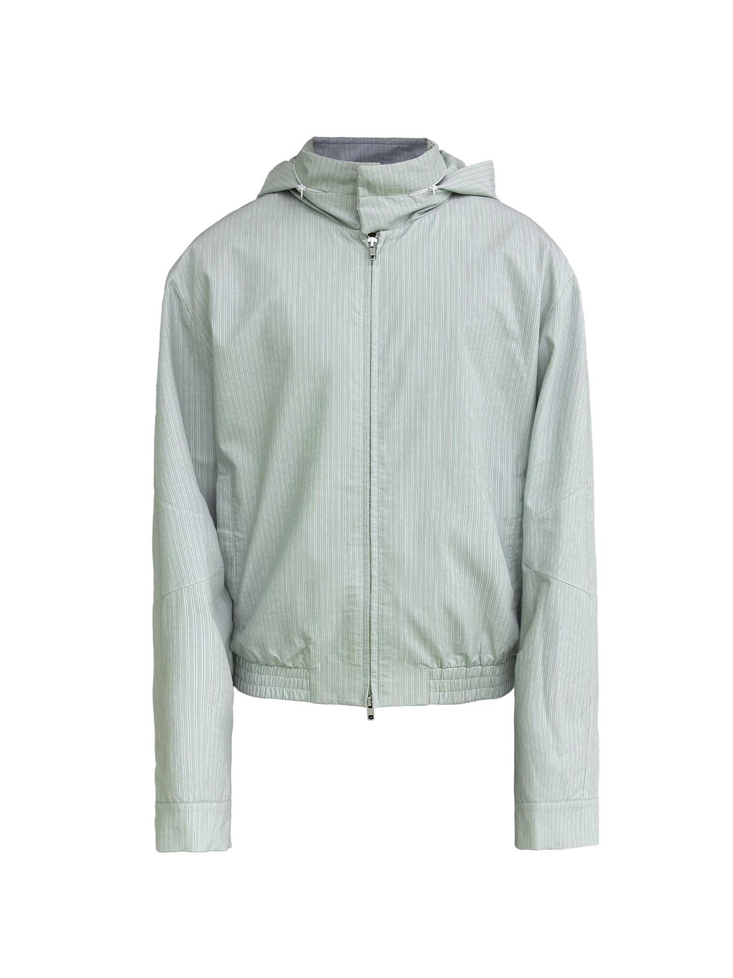 JCAESAR  Dusky‑green striped hooded jacket