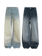 JCAESAR Washed corduroy pants with distressed finish in smog grey